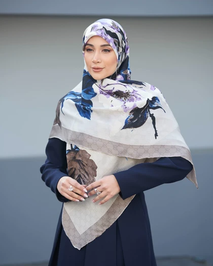 روسری ابریشم ژاکارد قواره 140 30200