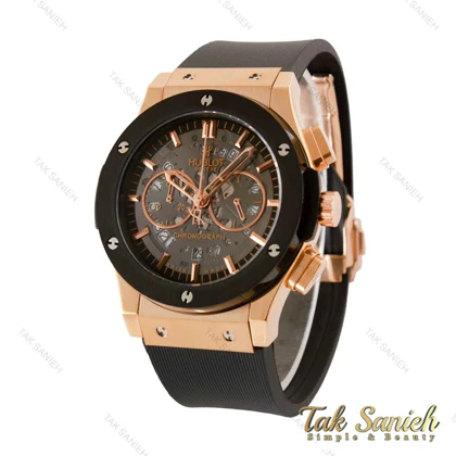 ساعت هابلوت مردانه سه موتوره رزگلد مشکی اسکلتون Hublot-4157-G