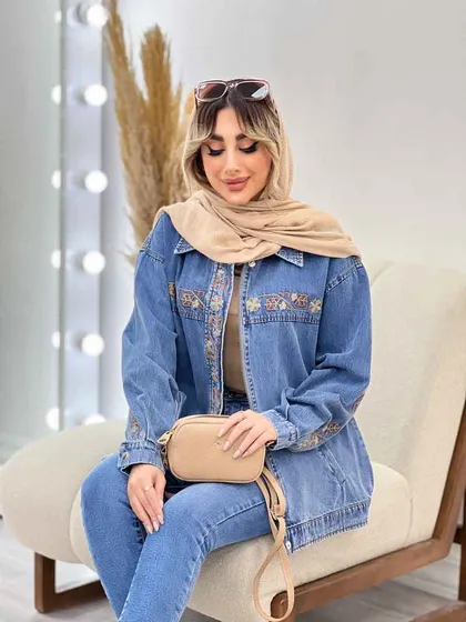 کت جین گلدوزی