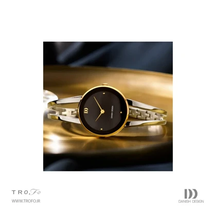 ساعت مچی عقربه ای زنانه دنیش دیزاین (Danish design) مدل IV73Q1295 Nostalgi 1988 Two-Tone Black Bangle