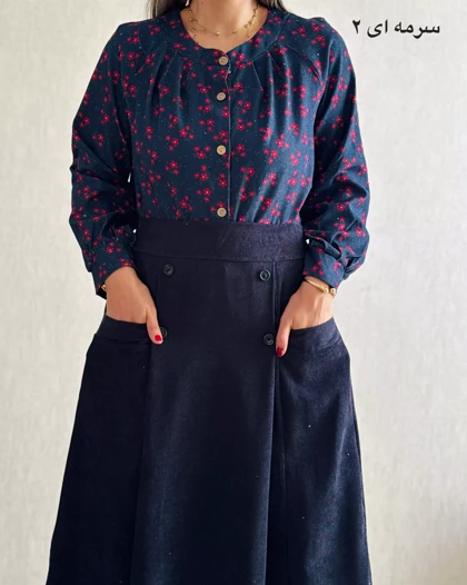 شومیز مخمل کبریتی طرحدار 4