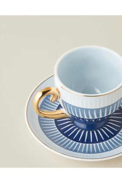 فنجان قهوه دو نفره English Home مدل Marivella Bone China - آبی