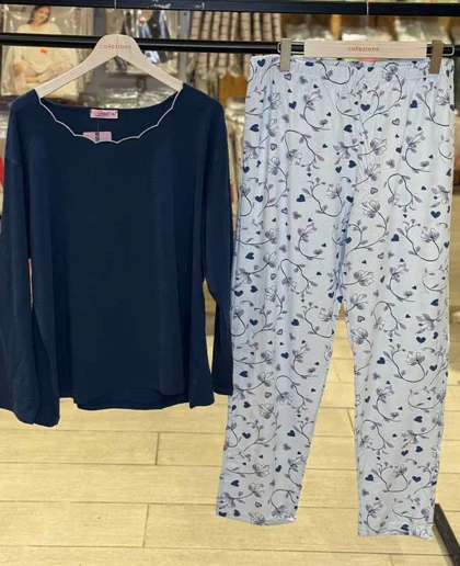 بلوز و شلوار سایز بزرگ نخ پنبه سکسن کد 40784