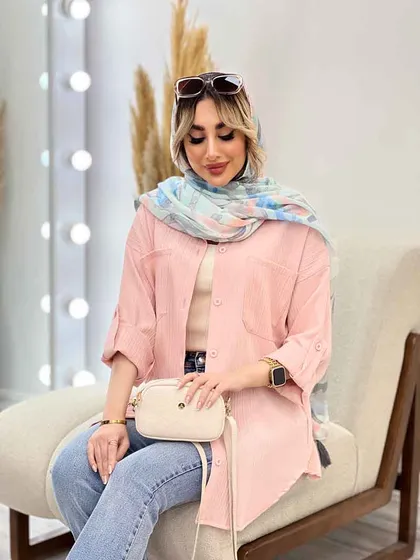 شومیز کراش دو جیب جلو دکمه