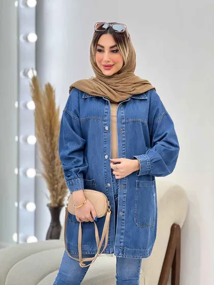 مانتو جین برش‌دار