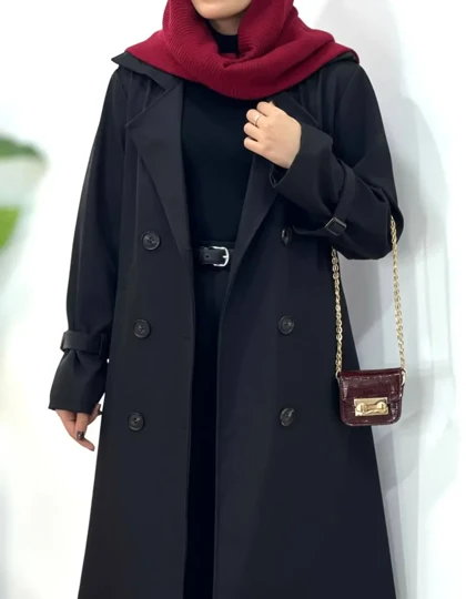 ترنچ کت بلند آستردار سلن