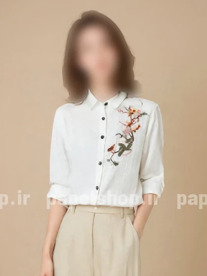 شومیز گلدوزی رز صورتی