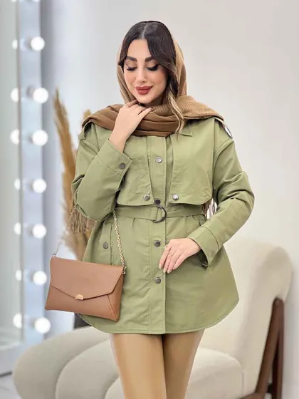 بارانی ژیله دکمه دار روژین