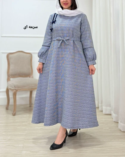پیراهن مانتویی پاپیون کد محصول 1480