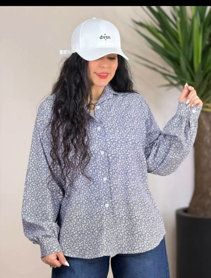 شومیز گل‌دار زنانه تنسل نخ