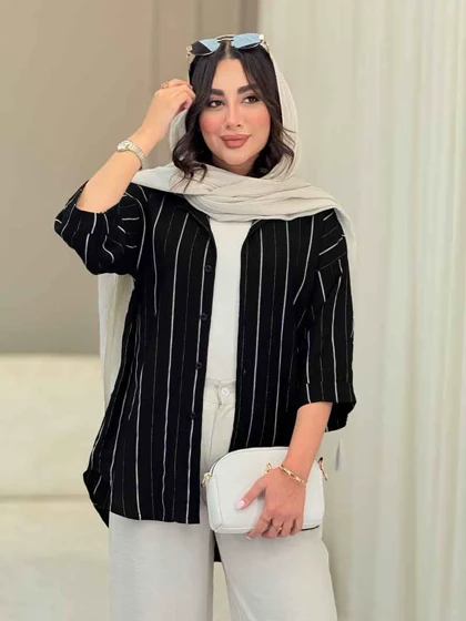 مانتو راه راه شاین دار
