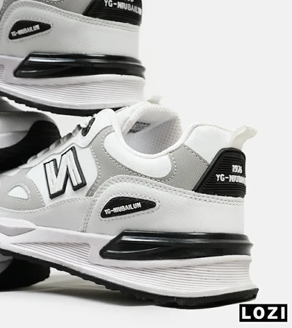 کفش کتانی مردانه سفید طوسی NEW BALANCE yg niubailun