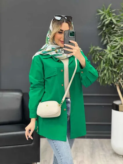 مانتو جیب نما بغل زیپ