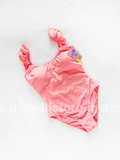 مایو یک تکه کاپ‌دار گلبهی بند پلیسه