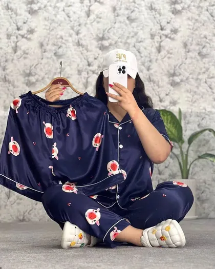 ست سه تیکه ساتن طرح دارکیوت