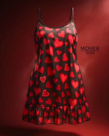 لباس خواب زنانه سایز بزرگ طرح قلب