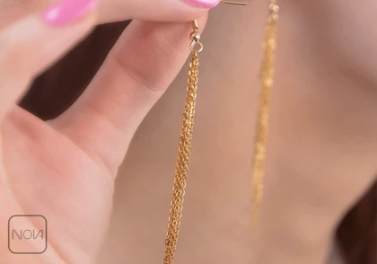 گوشواره استیل زنجیری