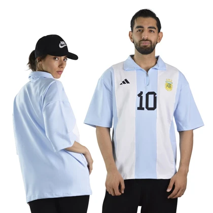 پولوشرت نیم زیپ اسپرت آرژانتین مدل ZRA-Adidas-4B0278 آبی روشن