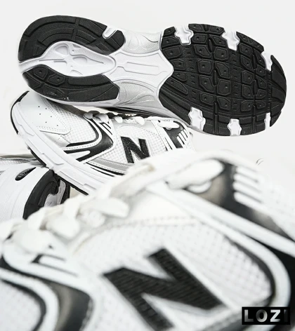 کفش کتانی مردانه و زنانه سفید مشکی NEW BALANCE 530