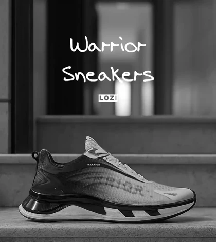کفش کتانی ورزشی مشکی سفید Warrior Sneakers مدل 7851