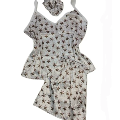 ست تاپ و شلوارک زنانه کد ستاره 3 تکه