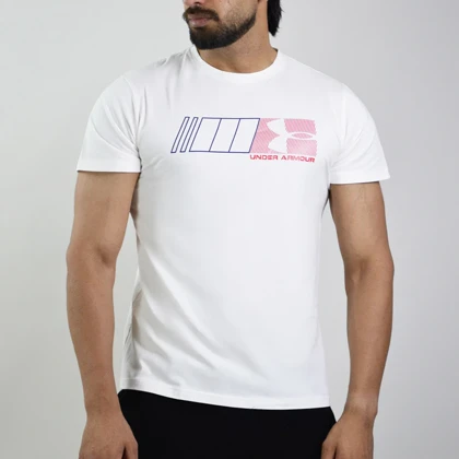 تیشرت ورزشی مردانه آندر آمور مدل STORM-1907 سفید