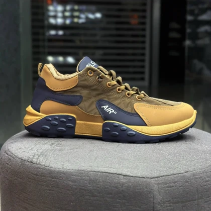 کتانی لژدار مردانه قهوه‌ای Men’s Brown Platform Sneakers
