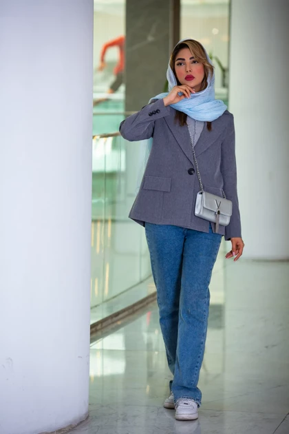 مانتو مازراتی ملانژ دکوب چاک‌دار