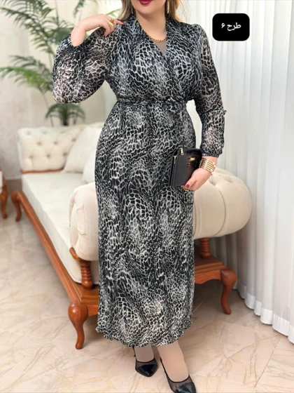 پیراهن مزونی حریر پلیسه 3355