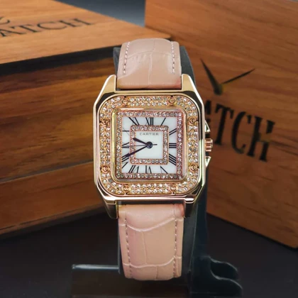 ساعت مچی زنانه کارتیر CARTIER A8041 رنگ ثابت با موتور کوارتز ژاپنی