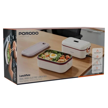 ظرف غذای برقی دو حالته پرودو مدل PORODO PDLFSTL0376WH