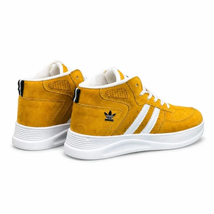 کفش کتانی زنانه آدیداس ساق‌دار خردلی Adidas