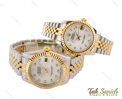 ساعت رولکس ست طلایی سیلور صفحه صدف Rolex-3636-S
