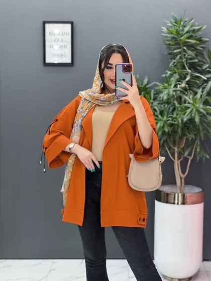 مانتو لینن آستین گت ضربدری