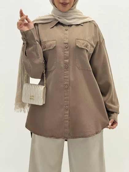 4056-شومیز کتان سیلک میلان