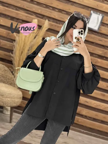 مانتو داکرون یقه حلقه