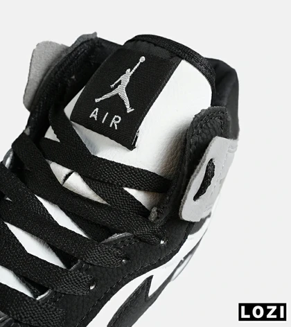 کفش کتانی ساق‌دار مردانه و زنانه سفید مشکی طوسی NIKE jordan 1 مدل 7688