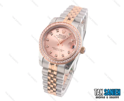 ساعت رولکس زنانه دورنگین دورنگ رزگلد Rolex-2037-L