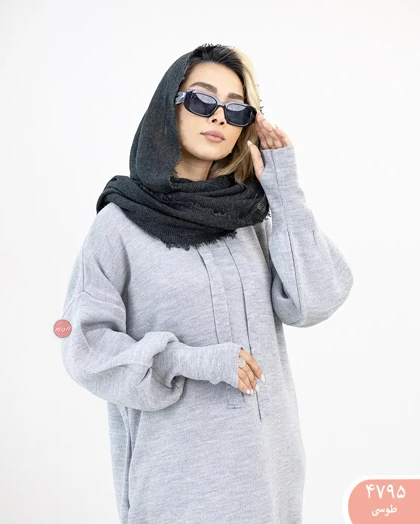 پیراهن بافت کلاه دار 4795