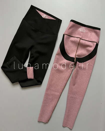 لگ زنانه کمر هفتی داخل خز دار زنانه تک‌رنگ مشکی
