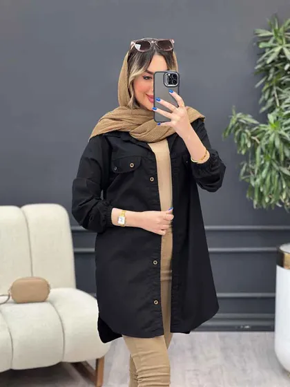 مانتو جیب نما بغل زیپ طنین