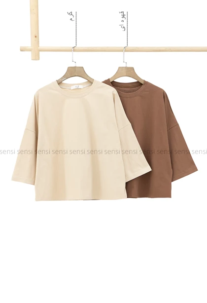 تیشرت باکسی ساده رنگی کد1005948