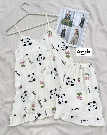 ست تاپ و شلوارک کاپ‌دار کد 5541