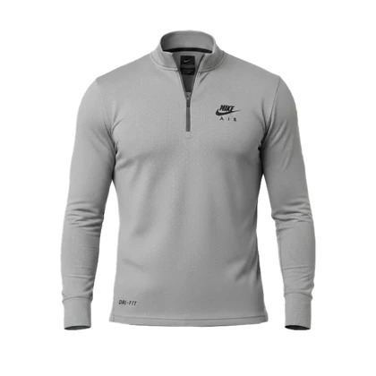 استرج نیم زیپ ورزشی مردانه نایک مدل VHD-Dri Fit-4K0978 طوسی روشن