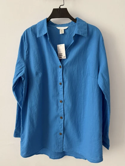 شومیز لینن H&M آبی