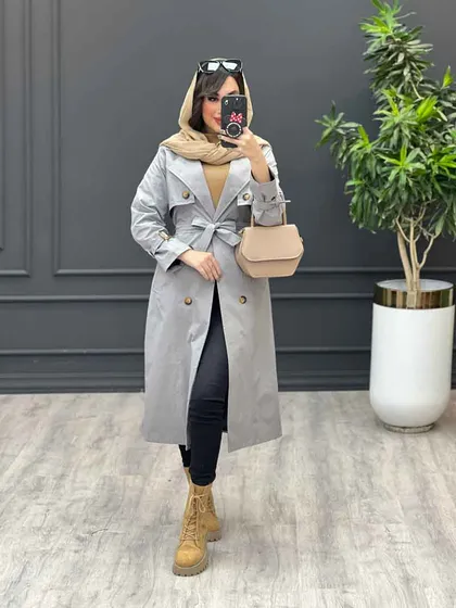 بارانی بلند ژیله دکمه