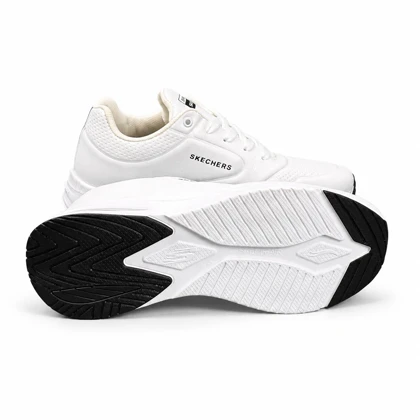 کفش کتانی رانینگ مردانه اسکیچرز زیره کپسولی سفید SKECHERS