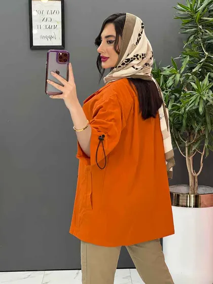 مانتو لینن آستین گت دار ده دکمه