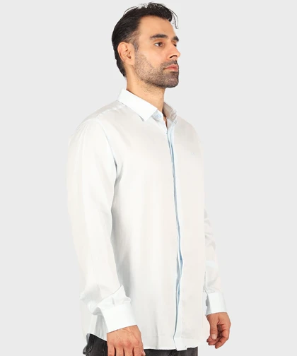 پیراهن مردانه آستین بلند دکمه مخفی 0372