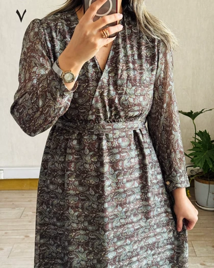 پیراهن حریر گلشید 3